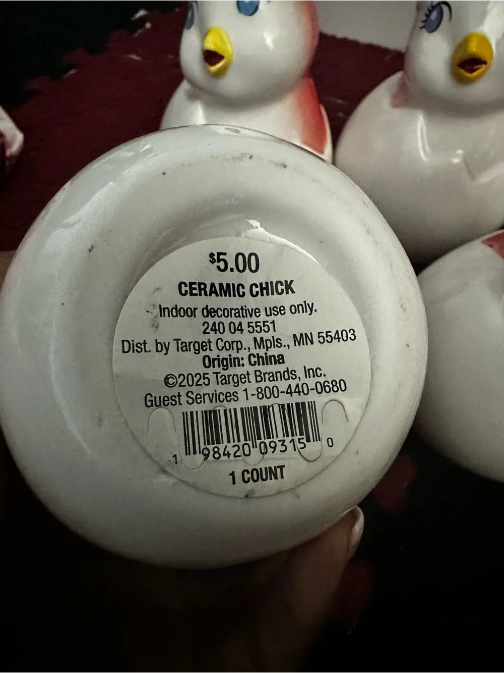 Target Ceramic Chick Set in White, Red, Blue & Yellow